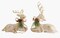 Reindeer Christmas Decoration Deers 12&#x27;&#x27; Standing Reindeer Decorations Christmas Deer Figurines Ornament Figurines with Red Berry Stem Pine Wreath, Indoor Tabletop Decorative